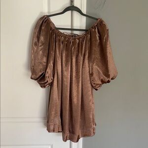Anthropologie Elegant Brown Off-Shoulder Women's Top